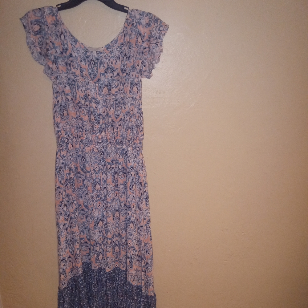 Lucky Brand Los Angeles dress size Large multi blue/pink